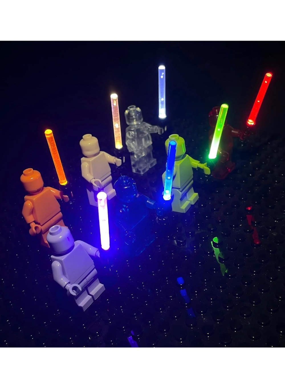 7pc LED Light Sabers for LEGO Minifigures Remote Control NWT